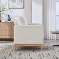 thumbnail image 6 of Noble House Bristol 35.4" Boucle Farmhouse Accent Chair, Natural Wood Base Reading Armchair with Bolster Pillows, Ivory, 6 of 8