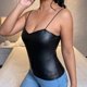 thumbnail image 5 of Playeras,Blusas y Tops,Ropa para Mujer Tank Top Para Mujeres Workout Camiseta sin mangas con tiras y con cuello en V para mujer, chaleco Sexy de charol para mujer, Top corto Sexy (Black, XXL), 5 of 7