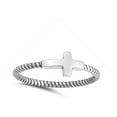 thumbnail image 4 of Oxidized Cross Twist Sideways Ring Sterling Silver Dainty Midi Band 925 Jewelry Female Male Size 8, 4 of 4
