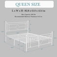 thumbnail image 6 of Einfach Queen Size Heavy Metal Bed with Vintage Headboard Pattern, White, 6 of 6