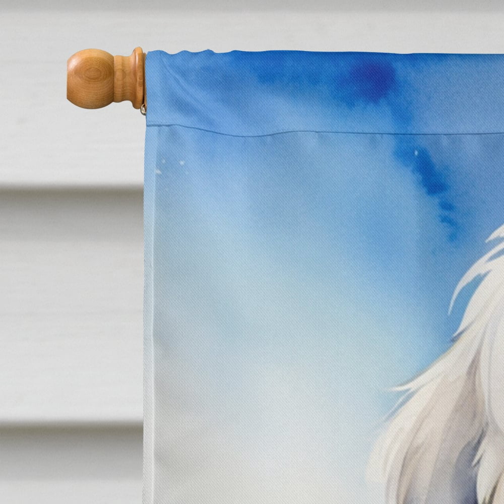 Old English Sheepdog Easter Egg Hunt House Flag 28 in x 40 in