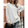 thumbnail image 3 of Fancyglim Sweatshirts for Women Crew Neck Long Sleeve Pullover Tops Gray 3XL, 3 of 6