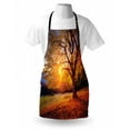 thumbnail image 3 of Fall Tree Apron Big Majestic Autumn Tree Shedding Faded Leaves on the Hill Slop Seasonal Landscape, Unisex Kitchen Bib Apron with Adjustable Neck for Cooking Baking Gardening, Brown, by Ambesonne, 3 of 3