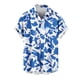 thumbnail image 1 of Mens Manga Corta Botón Abajo Camisas Gira Cuello Impresión Casual Blusa, Camisas de Verano para Hombre, 1 of 5