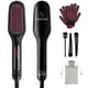 thumbnail image 1 of Cepillo alisador de pelo iónico de COOLKESI, cepillo alisador de cerámica MCH de calentamiento rápido de 30 segundos con función antiescaldaduras, apagado automático y doble voltaje, peine alisador el, 1 of 5