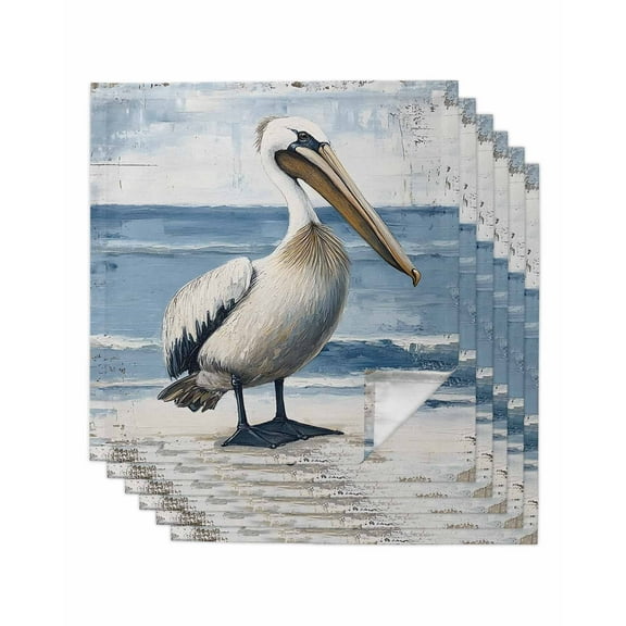 Hokiten Kitchen Dinner Napkins Set of 6 Summer Seaside Cloth Napkins Reusable Washable Table Napkins for Weddings Cocktail Parties Holiday Table Decor 20x20 Inch