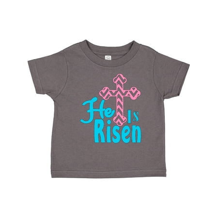 

Inktastic Easter He is Risen Pink Cross Gift Toddler Boy or Toddler Girl T-Shirt
