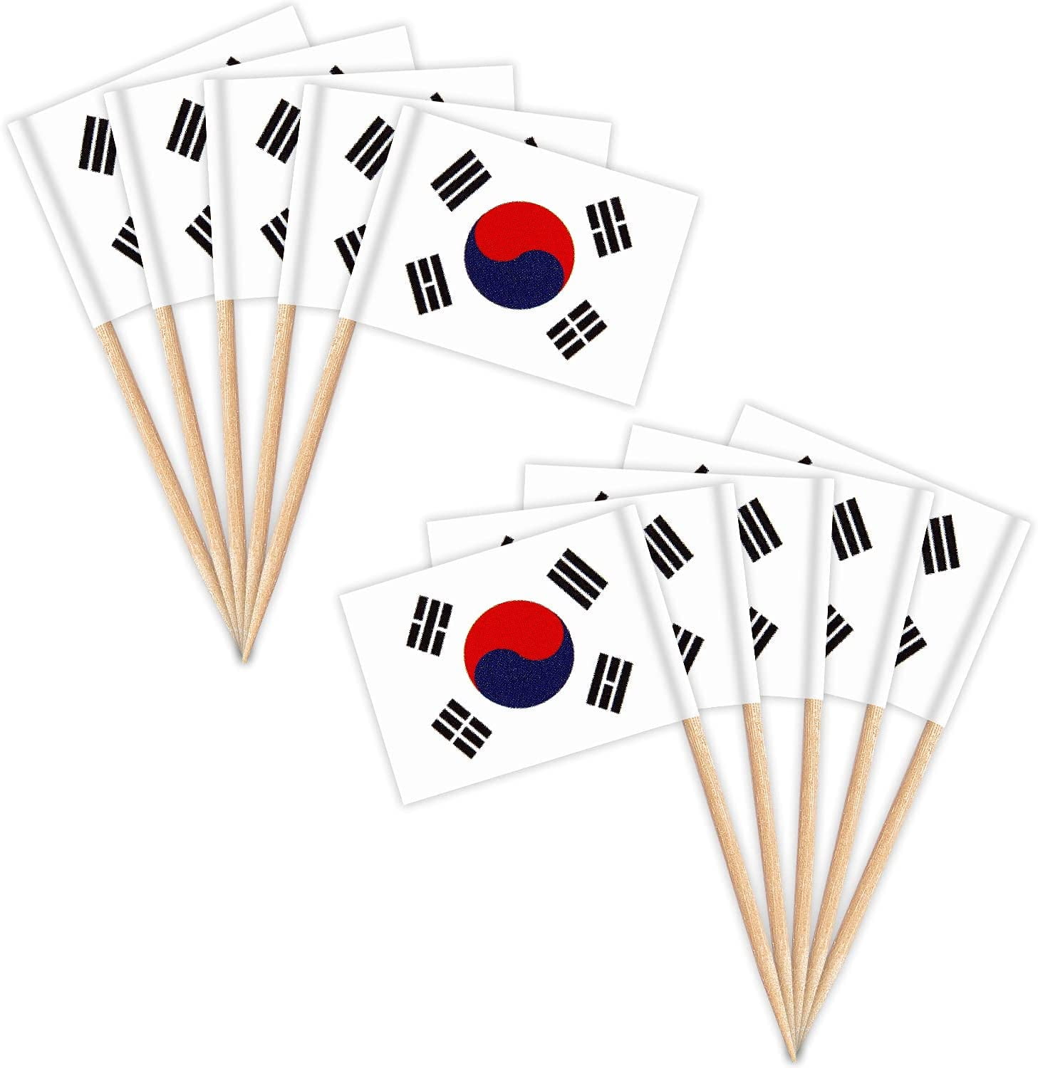 Korea Flag Korean Toothpick Flags,Small Mini Korea Cupcake Toppers Stick flags Country Party