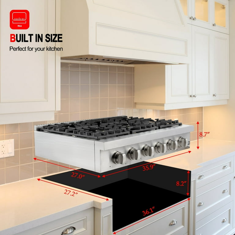 GAS Cooktop w/ 6 Deep Recessed Sealed Burners & Griddle | Gasland Chef