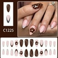 thumbnail image 4 of 24Pcs Christmas Glitter French Tip Nails Winter Art Press On No False Nails Black White, 4 of 8