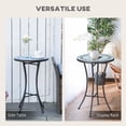 thumbnail image 4 of Mosaic Patio Table, Round Coffee Table with Metal Frame, Garden Furniture for Outdoor, Poolside, Blue, 4 of 7
