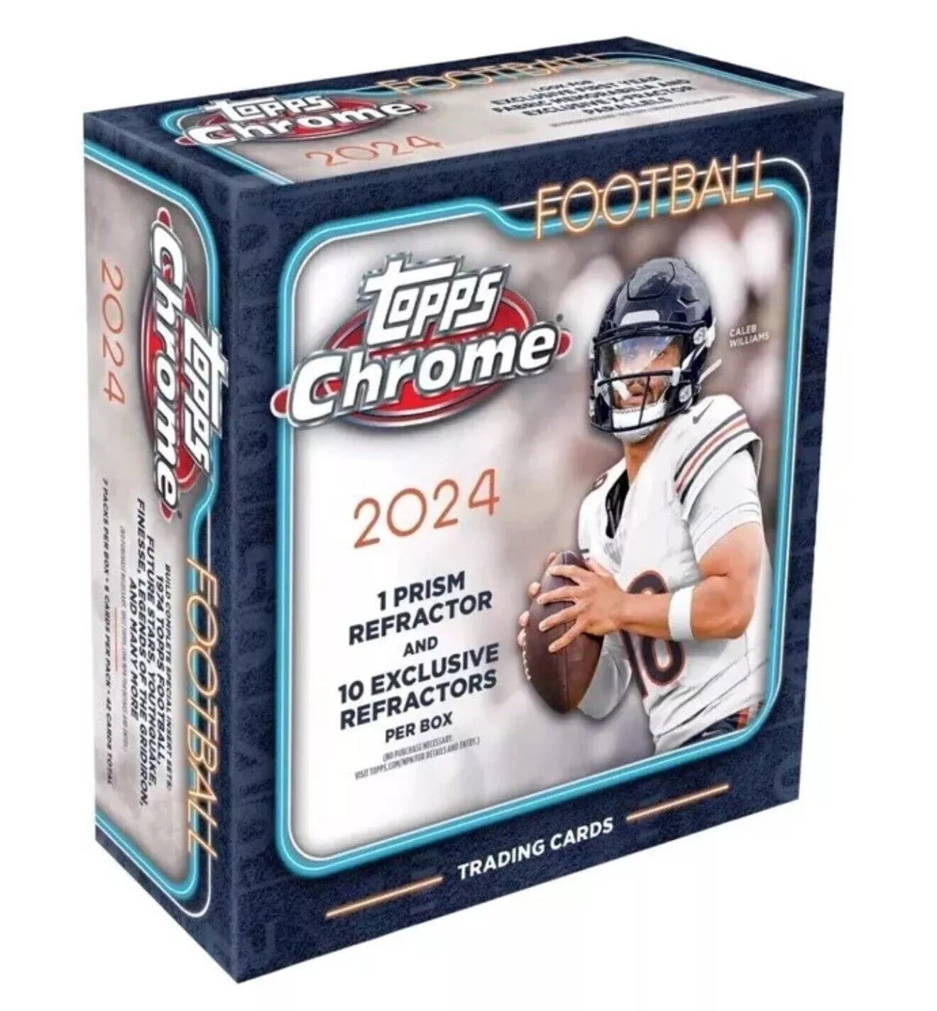 Topps 2024 Chrome Football Hobby Box, 2 Autographs, Refractors 
