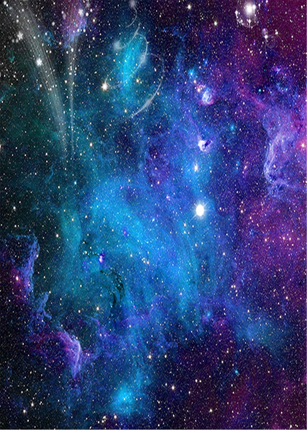 ABPHOTO Polyester 5x7ft Blue Photography Backdrop Galaxy Star Wars