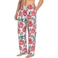 thumbnail image 6 of Logiee Rose Flowers Print Pajama Pants for Men,Men’s Pajama Bottoms,Mens PJ Pants with Pockets & Button Fly-Small, 6 of 6