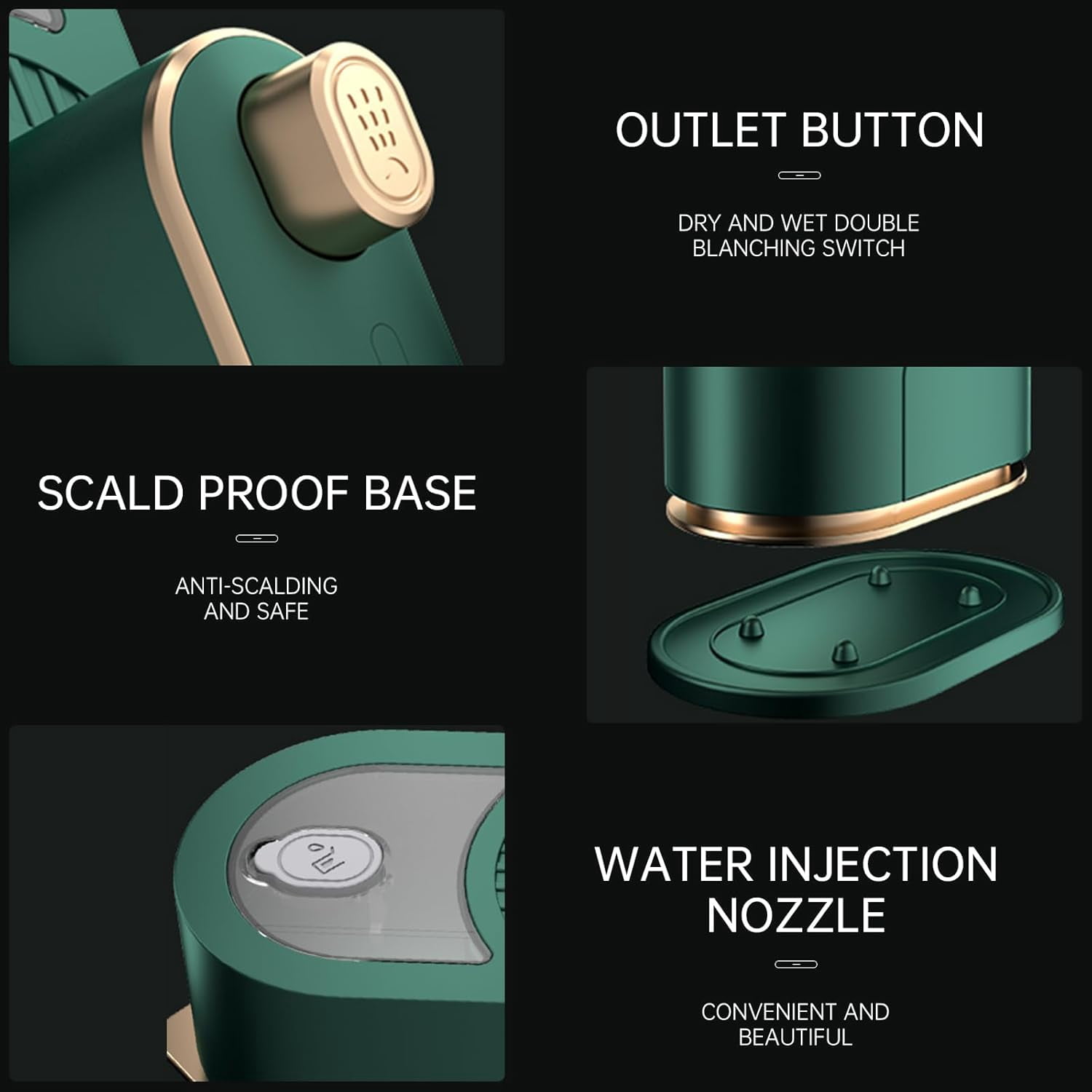Home Iron Stacking Garment Steamer Handheld Portable Iron Mini Ironing Machine Green