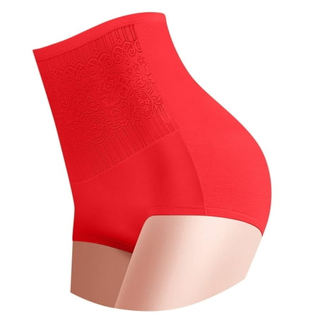 MSJUHEG Red Corset Womens High Waist Shapewear Panties Tummy Control Butt Lifter Body Shaper Panty Ladies Slim Waist Trainer Pants Womens Underwear Red 2Xl