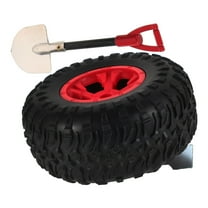 Worgeous Car Tire Shape Decor Mini Spare Tire with Shovel Ornament for Vehicle Creative Car Wheel Sticker Unique Exterior Car Decoration