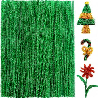 Menkey Pipe Cleaners for Crafts (200pcs in Silver Glitter), Glitter Pipe Cleaners, 12 inch Long Pipe Cleaners, Christmas Pipe Cleaners.