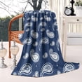 thumbnail image 2 of Blue Pioneer Flower and Paisley Pattern Blanket,Comfortable Soft Flannel Throw Blanket,All Season,Warm Lightweight Blankets for Sofa Bed Couch Living Room Chair,50"x60", 2 of 4