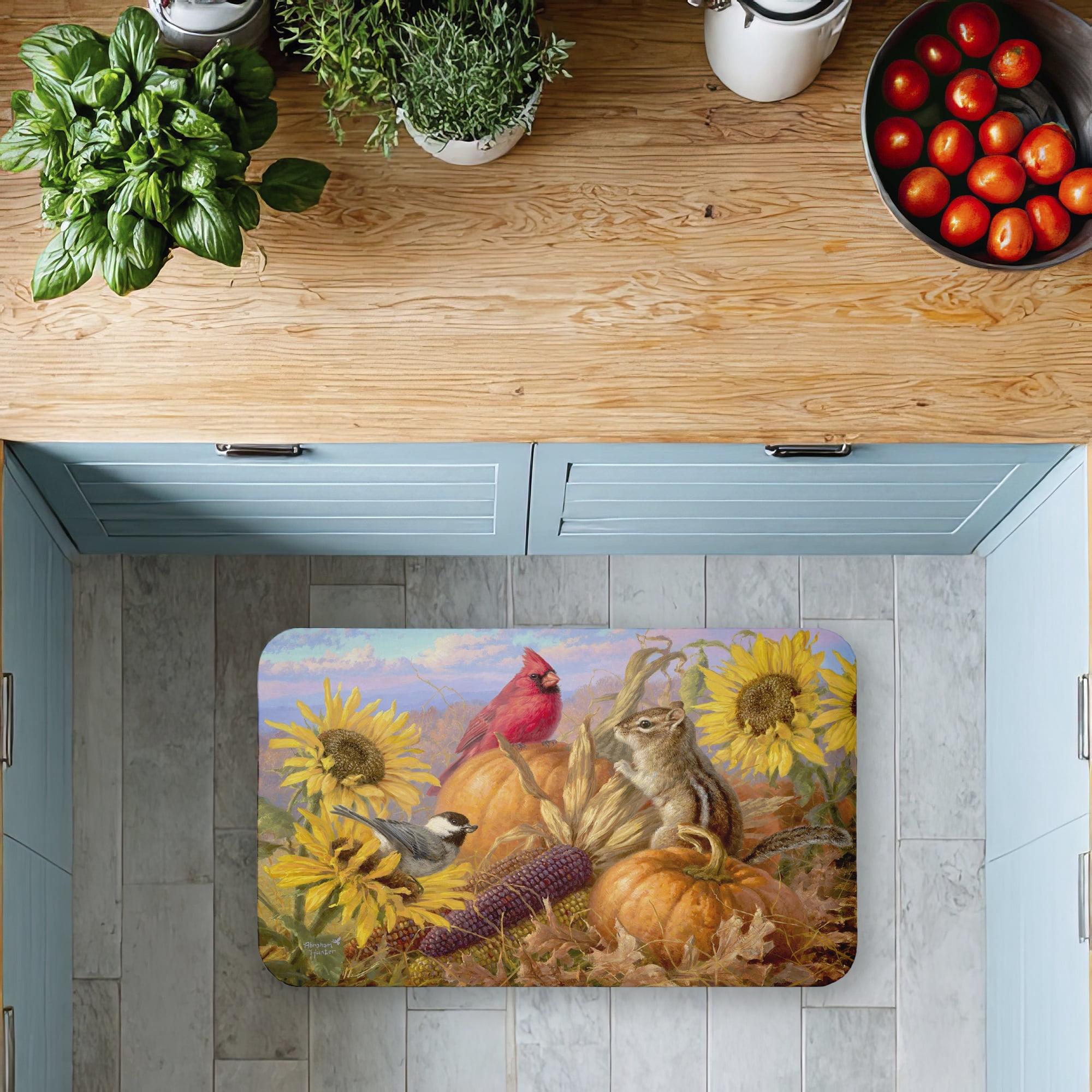 Stupell Industries Bountiful Harvest Happiness Printed Anti-Fatigue Floor Mat, design by Abraham Hunter