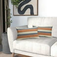 thumbnail image 6 of Orange Blue Striped Lumbar Pillow Covers 12x20 Set of 2 Boho Stripe Pattern Cream Decorative Throw Pillows Outdoor Modern Line Print Linen Long Cushion Case with Zipper Decor for Sofa Couch Bed, 6 of 6
