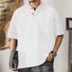 thumbnail image 1 of pstuiky camisetas para hombre, Camisa deportiva de color liso para hombre con solapa y botones, manga corta, top/camisa con solapa camisetas de hombre xxxl, 1 of 6
