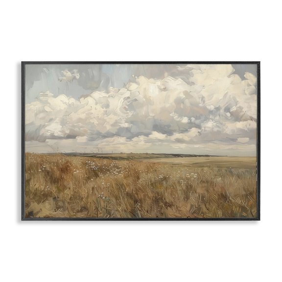Stupell Industries Traditional Wide Open Farm Field Black Framed Giclee Art, 18 x 12, by Creative Studio