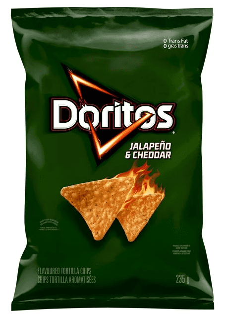 Doritos Jalapeno & Cheddar Flavored Tortilla Chips, 235g (2 Pack)