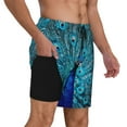 thumbnail image 2 of Fuzoiu Beautiful Blue Peacock Print Men's Swim Shorts,Quick-Dry Double-Layer Swim Trunks,Board Trunks,Beach Shorts Swimwear Bathing Suits-X-Large, 2 of 6