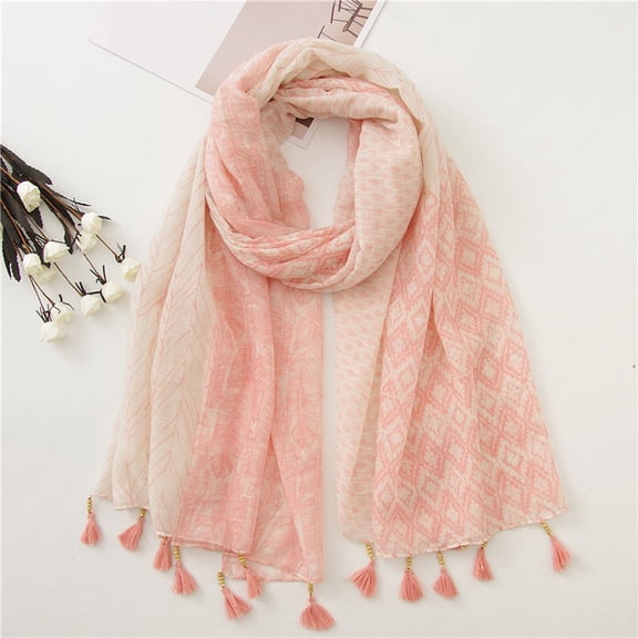 YUEHUA Floral Print Pashmina Shawl for Women Cotton Linen Lightweight Wrap Scarf for Evening Dresses Wedding Banquet Daily