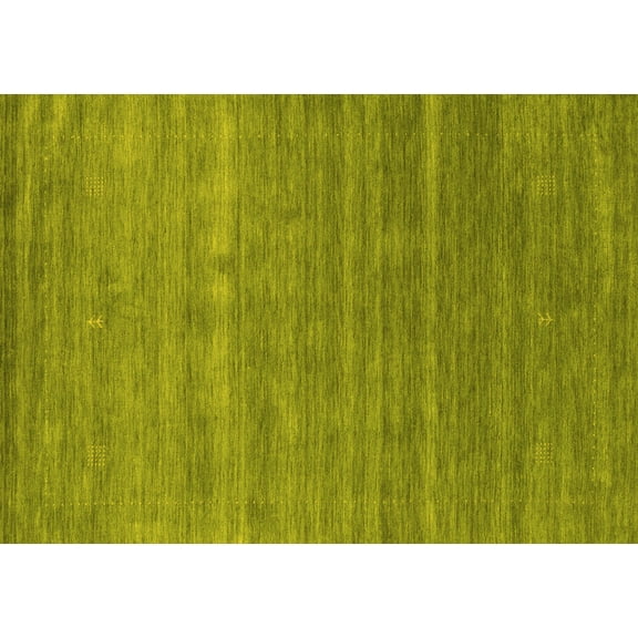 Ahgly Company Indoor Rectangle Abstract Yellow Contemporary Area Rugs, 3' x 5'