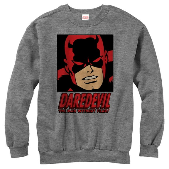 Men's Marvel Daredevil Man Without Fear  Sweatshirt Athletic Heather Small