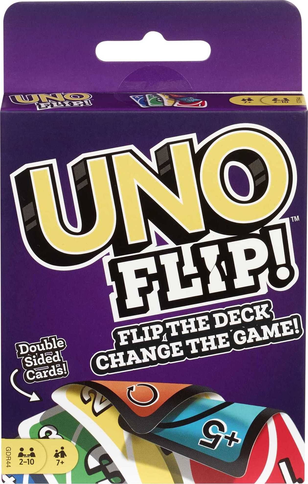 UNO Flip! Card Game for Kids, Adults & Family Night with Double-Sided Cards, Light & Dark