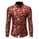 thumbnail image 1 of Button Down Shirt Men Bronzing Fashion Casual Party Long Sleeve Party T Dress Up, 1 of 6