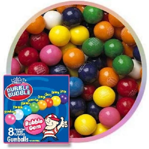 200 ASSORTED GUMBALLS 1 INCH VENDING DUBBLE BUBBLE BULK GUM BALLS
