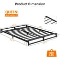 thumbnail image 2 of ChaoLink Queen Bed Frame 6-Inch Metal Bed Frame, Heavy Duty Platform with Steel Slat Support, Mattress Foundation, No Box Spring Needed, Noise-Free, Easy Assembly - Black, 2 of 9