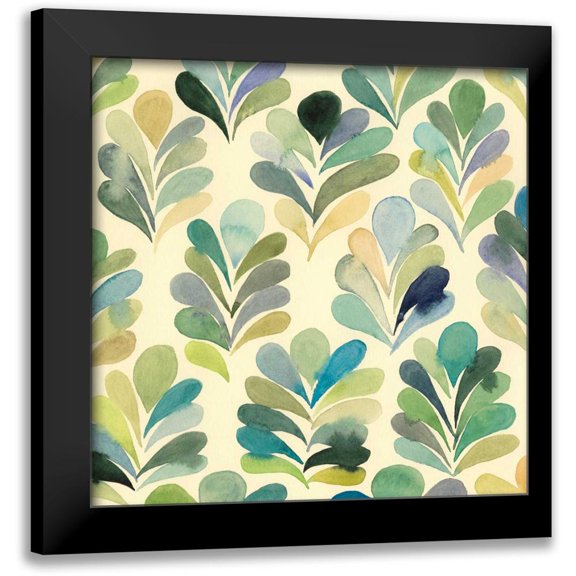 Popp, Grace 12x12 Black Modern Framed Museum Art Print Titled - Watercolor Palms II