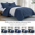 thumbnail image 5 of Notticasa 3-Piece Bedding Set,Solid Color Diamond Pattern,Soft Quilt Bedding Sets,For All Seasons,Includes 1 Comforter and 2 Pillow Shams,Navy,Queen, 5 of 8