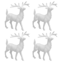 MRLESS 4pcs Christmas Reindeer Figurines White Plastic Deer Statue 14CM