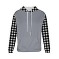 thumbnail image 5 of APEXFWDT Men's Plaid Raglan Sleeve Hoodie Big & Tall Long Sleeve Lightweight Athletic Pullover Casual Sweatshirt with Pockets,L,Black, 5 of 5