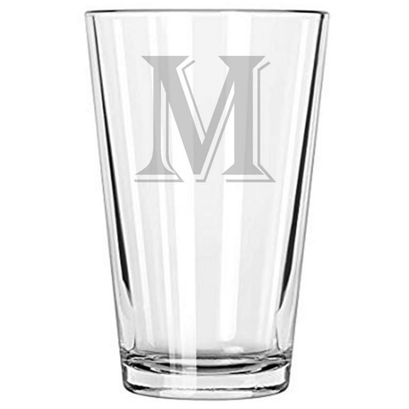 16OZ MONOGRAM BEER GLASS M