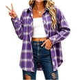 thumbnail image 3 of StSilkitty Plaid Shirt Jacket for Womens Long Sleeve Collared Casual Shacket Lightweight Comfy Fashion Tops, 3 of 6