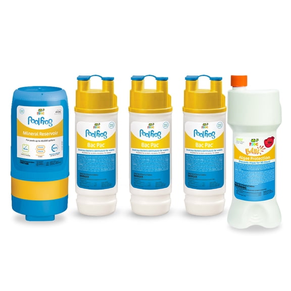 FROG Pool Mineral Reservoir Series 5400 Replacement with 3 Bac Pac Replacements & BAM Algae Protectant - Pool Cleaner & Sanitizer for Easy Maintenance - Mineral Reservoir 5400, 3 Bac Pacs and BAM