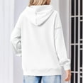 thumbnail image 5 of KDDYLITQ Sweatshirts for Women Fleece Drawstring Hoodies Oversized Long Sleeve Fall Clothes Comfy Fashion Cotton Pullover Tops with Pocket White XL, 5 of 5