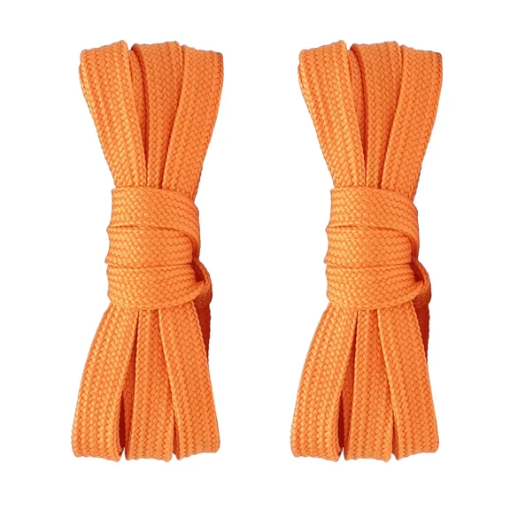 2pair Double Layers Flat Boot Shoelaces Strings Orange for Sneakers Adults Kids