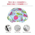 thumbnail image 5 of Kdxio Strawberry And Flowers Print Shower Cap for Women,Elastic and Reusable,Double Waterproof Layers Bathing Hat, 5 of 9