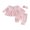 Pink, variant on Cjfdfy Toddler Baby Girl Plaid Fall Outfits Long Sleeve Doll Collar Tops Elastic Pants Headband Three-piece Set Infant Fall Winter Outfit Long Sleeve Lacee Tops And Flare Pant