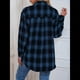 thumbnail image 5 of Camisas de Franela con Botones para Mujer, Camisas A Cuadros de Larga, Blusa Informal de Negocios Azul S, 5 of 7