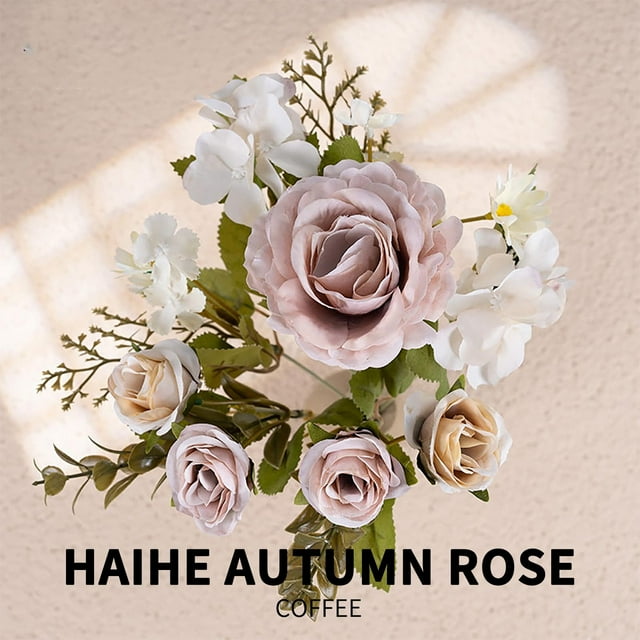 RKSTN Simulated decorations Flowers Lotus Autumn Rose Imitation Flowers Coffee