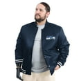 thumbnail image 2 of Men's G-III Sports by Carl Banks College Navy Seattle Seahawks Adaptive Team Graphic Satin Full-Snap Varsity Jacket, 2 of 5